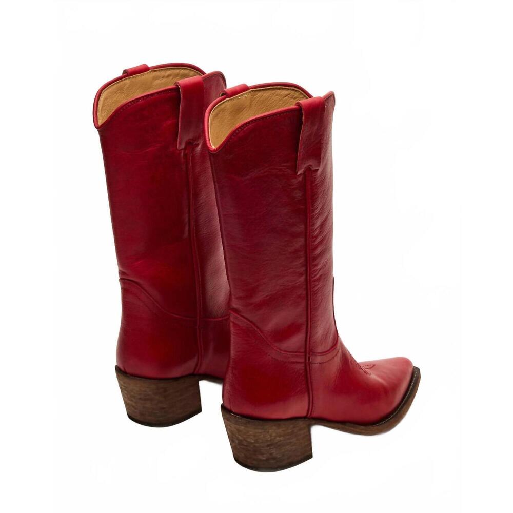 NEW STEVE MADDEN women's albany boots in red leather - Picture 4 of 7